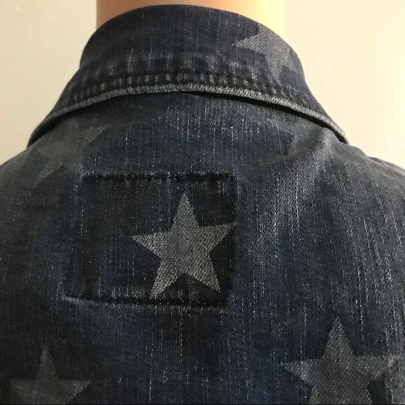 Rock & Republic | “Gunshow” Button Down Star Jean Vest in Blue with White Stars - Picture 9 of 15